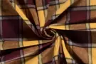 Okergele stoffen - Polyester stof - heavy knit - ruiten - oker - 20230-034