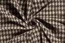Bruine stoffen - Polyester stof - heavy knit - pied de poule - bruin - 20235-053