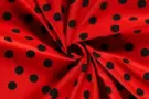 Texture stoffen - Texture stof - stippen - rood/zwart - 20808-015