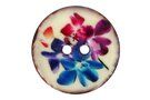 Grote knopen - Knoop kokos bloemen - paars blauw - 30 mm - 5651-54