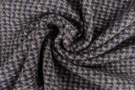 Kussen stoffen - Polyester stof - boucle flanel - donkerblauw bruin grijs - JT110