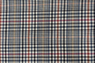 stevige stof - Polyester stof - ruiten - beige blauw oker rood - JT125