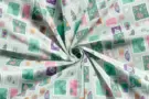 Gordijnstoffen - Kerst katoen stof - sneeuwvlokjes/postzegels - mint - 20765-021
