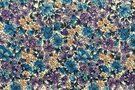 katoenen stoffen bloemen - Katoen stof - bloemen - kobalt paars oranje - 97128