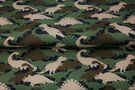 Leger motief stoffen - Tricot stof - dino's - leger multi - 22612-10