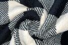 Geruite stoffen - Fleece stof - ultra soft - ruiten - zwart/gebroken wit - B302
