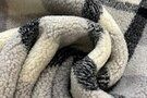Fur bont stoffen - Bont stof - teddy - ruiten - crème/grijs/zwart - B316