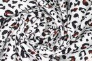 katoenen stoffen met print - Katoen stof - leopard - wit zwart terra - 310160-20