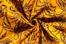 Gele stoffen - Katoen stof - katoen satijn - bladeren - oker - 21086-034