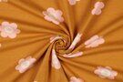 By Poppy - Tricot stof - French Terry - bloemen - oranje - 5799-002