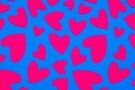 Nieuwe stoffen - Katoen stof - geweven denim - harten - blauw roze - 353007-20