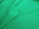 Hooimadam stoffen - Katoen stof - stipjes - groen/wit - 5575-025
