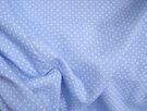 Lichtblauwe stoffen - Katoen stof - stipjes - lichtblauw/wit - 5575-002