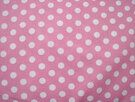 Roze Ledikantdeken stoffen - Katoen stof - balletjes - roze - 5576-011