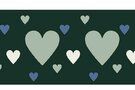 Groen - NB 10669-025 Boord/manchet cuff jacquard hearts groen