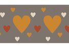 Beige - NB 10669-056 Boord/manchet cuff jacquard hearts beige/terra