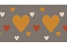 Terra - NB 10669-056 Boord/manchet cuff jacquard hearts beige/terra