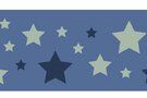 Blauw - NB 10671-025 Boord/manchet cuff jacquard stars blauw 