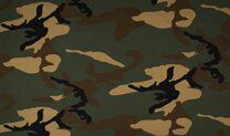 -RS0213-028 Tricot spandex legerprint bruin/groen - RS0213-028 Tricot spandex legerprint bruin/groen