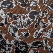 -Polyester stof - Floral Satin Lurex Stripe - bruin - 16522-098 - Polyester stof - Floral Satin Lurex Stripe - bruin - 16522-098