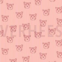 -Katoen stof - Poplin leopard portrait - roze - 7661-001 - Katoen stof - Poplin leopard portrait - roze - 7661-001