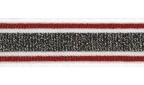 -Lurexband zwart/wit/rood 30mm (XSS15-415) - Lurexband zwart/wit/rood 30mm (XSS15-415)