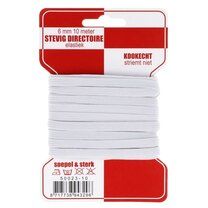 -Rode kaart elastiek wit 6mm - Rode kaart elastiek wit 6mm