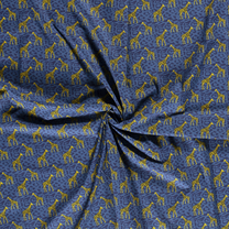 -Katoen stof - giraffe dierenprint - blauw - 15803-006 - Katoen stof - giraffe dierenprint - blauw - 15803-006