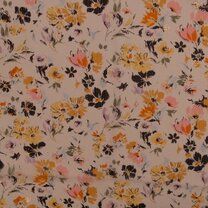 -Polyester stof - Chiffon yoryo foil romantic flowers - off-white - 17936-020 - Polyester stof - Chiffon yoryo foil romantic flowers - off-white - 17936-020