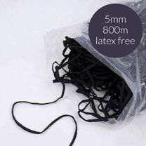 -Mondkapjes elastiek latex vrij 5mm zwart (69554) - Mondkapjes elastiek latex vrij 5mm zwart (69554)