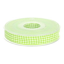 -Sierband geruit (15 mm) lime/wit* - Sierband geruit (15 mm) lime/wit*