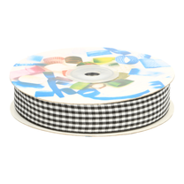-Sierband geruit (25 mm) zwart/wit* - Sierband geruit (25 mm) zwart/wit*