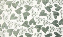 -Fleece stof - jacquard hearts - ecru/grijs - 4007-311 - Fleece stof - jacquard hearts - ecru/grijs - 4007-311