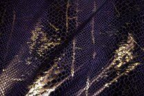 -S55 Lamee-achtig slangenprint paars/goud - S55 Lamee-achtig slangenprint paars/goud