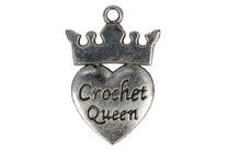 -Bedeltje Crochet Queen Zilver (97561) - Bedeltje Crochet Queen Zilver (97561)