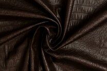 -Kunstleer stof - Crocolino stretch leather - donkerbruin - 0845-100 - Kunstleer stof - Crocolino stretch leather - donkerbruin - 0845-100
