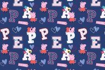 -Katoen stof - peppa pig - donkerblauw - 669121-20 - Katoen stof - peppa pig - donkerblauw - 669121-20