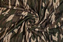 -Gebreide stof - rib fleece camouflage - groen bruin - 416041-20 - Gebreide stof - rib fleece camouflage - groen bruin - 416041-20