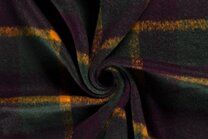 -Polyester stof - heavy knit geruit - petrol - 18040-124 - Polyester stof - heavy knit geruit - petrol - 18040-124