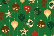 -Katoen stof - kerst katoen bedrukt folie kerstballen - groen - 18706-025 - Katoen stof - kerst katoen bedrukt folie kerstballen - groen - 18706-025