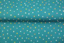 -Ribcord stof - stippen - turquoise multi - 20244-99 - Ribcord stof - stippen - turquoise multi - 20244-99