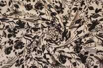-Viscose stof - bloemen - zwart wit - 922721-40 - Viscose stof - bloemen - zwart wit - 922721-40