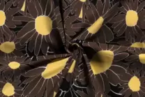 -Viscose stof - bedrukt bloemen - zwart - 19140-069 - Viscose stof - bedrukt bloemen - zwart - 19140-069