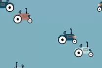 -Tricot stof - bedrukt tractoren - blauw - 19598-006 - Tricot stof - bedrukt tractoren - blauw - 19598-006