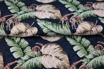 -Tricot stof - digitaal giraffe en bladeren - donkerblauw - 21908-15 - Tricot stof - digitaal giraffe en bladeren - donkerblauw - 21908-15