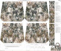 Canvas stof - digitaal paneel voor tas jungle - beige - 21011 - Canvas stof - digitaal paneel voor tas jungle - beige - 21011