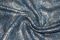 -Polyester stof - slangenprint - zilver blauw - S19 - Polyester stof - slangenprint - zilver blauw - S19