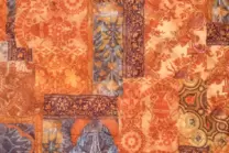 Doorgestikte stof - gestept patchwork - oranje - 20028-445 - Doorgestikte stof - gestept patchwork - oranje - 20028-445