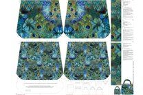 -Canvas Stoff - digitale Platte für Tasche Natur - grün blau - 21014 - Canvas Stoff - digitale Platte für Tasche Natur - grün blau - 21014