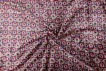 -Fleece stof - cuddle fleece - retro - rood paars roze - K32010-160 - Fleece stof - cuddle fleece - retro - rood paars roze - K32010-160